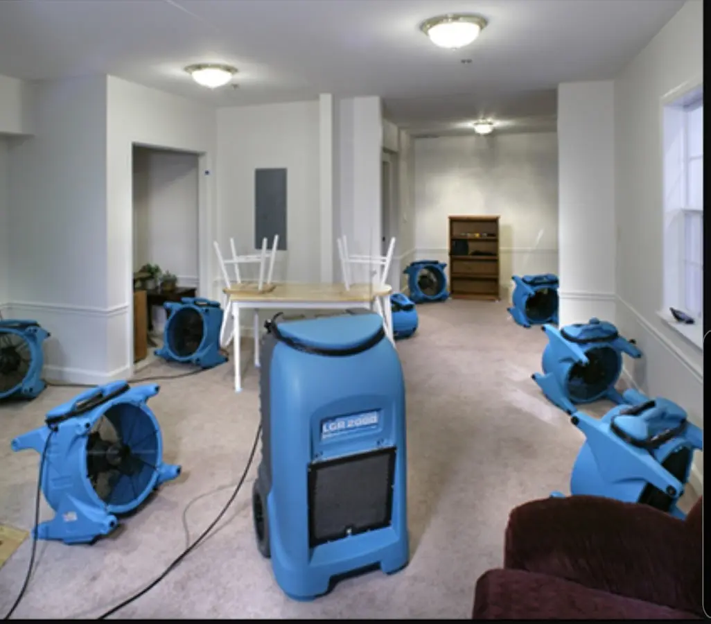 Air movers and dehumidifier setup for Water Extraction & Removal in Wonder Lake